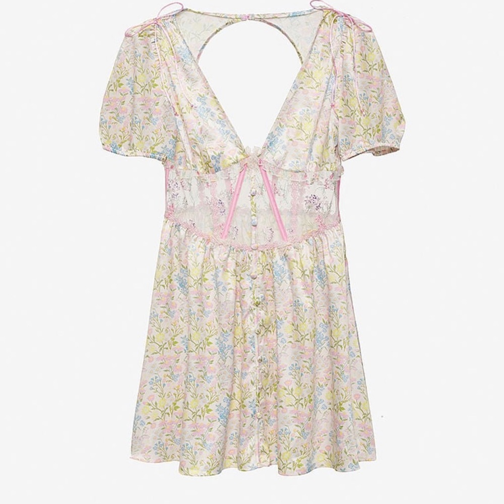 For love & lemons Glitter Garden Cap Sleeve Dress